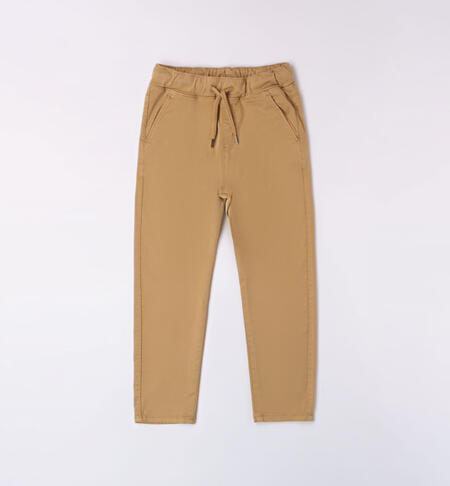 iDO drawstring trousers for boys aged 8 to 16 years BEIGE-1562