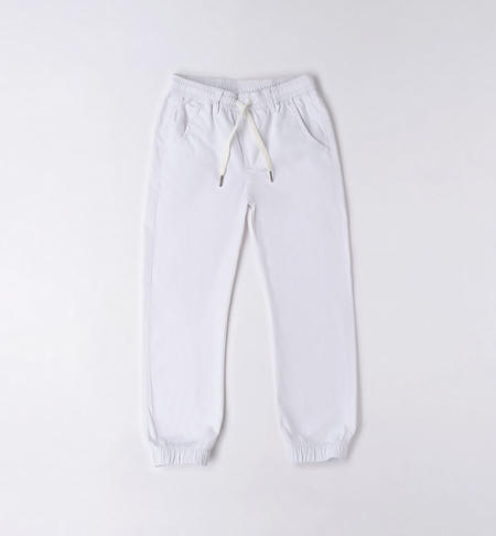 Pantalone ragazzo joggers da 8 a 16 anni iDO BIANCO-0113