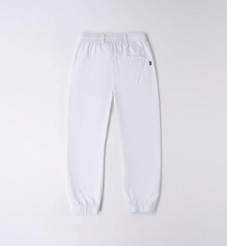 Pantalone ragazzo joggers da 8 a 16 anni iDO BIANCO-0113
