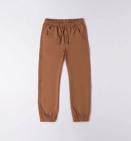 Pantalone ragazzo joggers da 8 a 16 anni iDO DARK BEIGE-0818