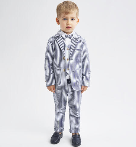 Boys' striped trousers BLUE