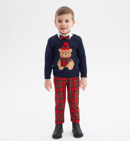 Pantalone scozzese per bambino ROSSO