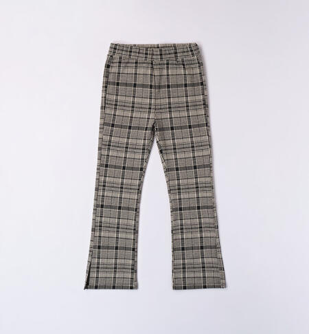 Pantalone scozzese per ragazza da 8 a 16 anni iDO NERO-0658