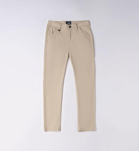 iDO slim fit trousers for boys from 8 to 16 years BEIGE-0435