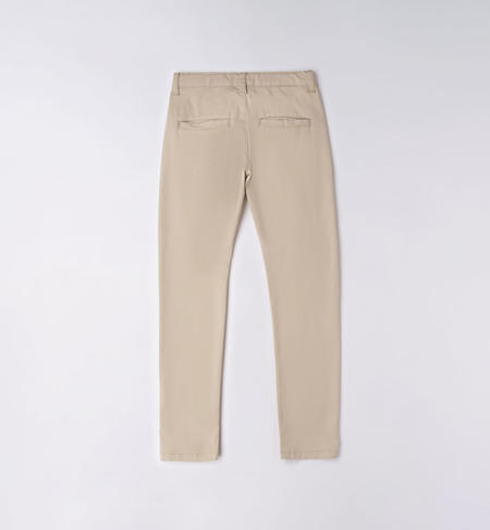 Pantalone slim fit ragazzo da 8 a 16 anni iDO BEIGE-0435