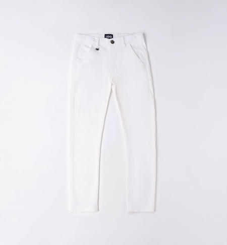 iDO slim fit trousers for boys from 8 to 16 years BIANCO-0113