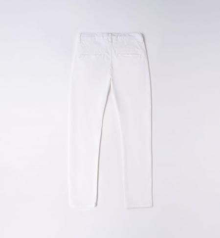 Pantalone slim fit ragazzo da 8 a 16 anni iDO BIANCO-0113