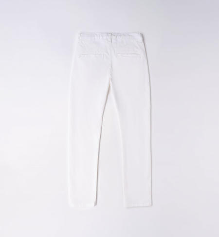 iDO slim fit trousers for boys from 8 to 16 years BIANCO-0113