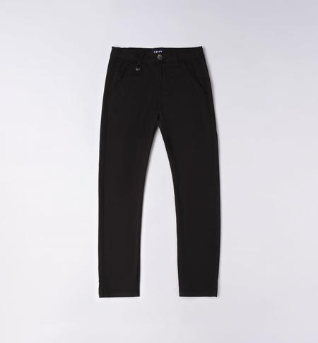 Pantalone slim fit ragazzo da 8 a 16 anni iDO NERO-0658