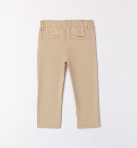 Boys' slim fit trousers BEIGE-0731