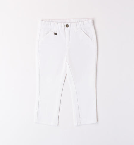Boys' slim fit trousers BIANCO-0113