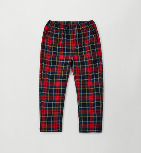 Pantalone tartan bambino ROSSO-2253