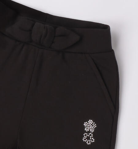 Pantalone tuta bambina con strass da 9 mesi a 8 anni iDO NERO-0658