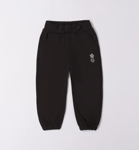 Pantalone tuta bambina con strass da 9 mesi a 8 anni iDO NERO-0658