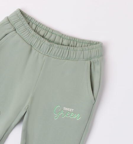 iDO green tracksuit bottoms for girls from 9 months to 8 years VERDE SALVIA-4714