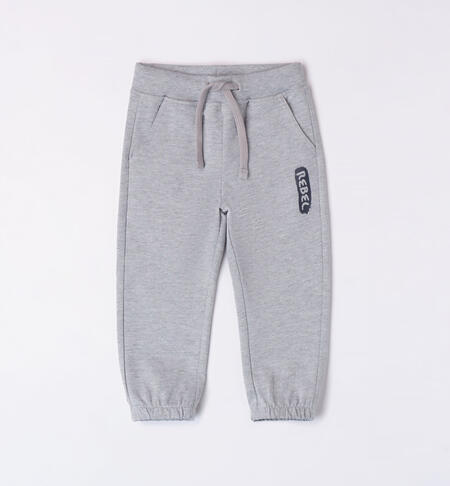 Pantalone tuta bambino autunnale da 9 mesi a 8 anni iDO GRIGIO MELANGE-8992