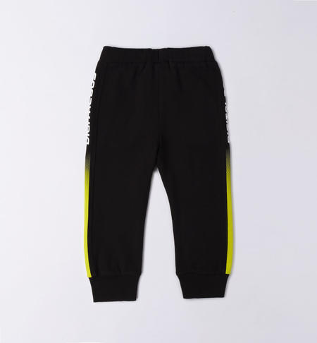 iDO coloured strips playsuit trousers for boys from 9 months to 8 years NERO-0658