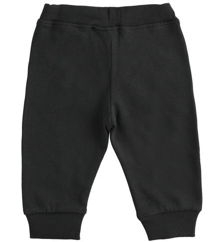 Brushed tracksuit trousers for boys from 9 months to 8 years iDO NERO-0658
