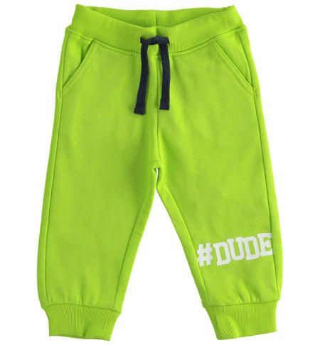 Brushed tracksuit trousers for boys from 9 months to 8 years iDO VERDE-5132