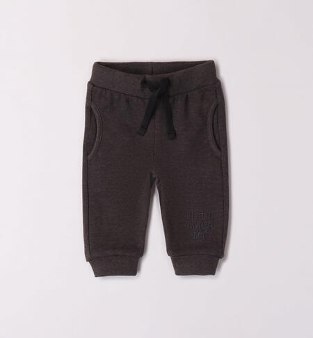 Pantalone tuta bimbo garzata da 1 a 24 mesi iDO GRIGIO SCURO MELANGE-8963