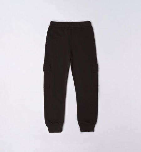 Pantalone tuta cargo ragazzo da 8 a 16 anni iDO NERO-0658