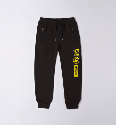 Boy's black tracksuit bottoms BLACK