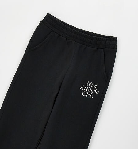 Pantalone tuta per ragazza NERO-0658