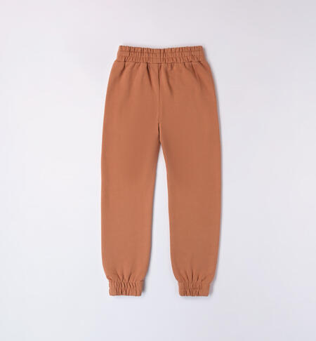 iDO printed tracksuit bottoms for girls from 8 to 16 years MOCHA MOUSSE-1121