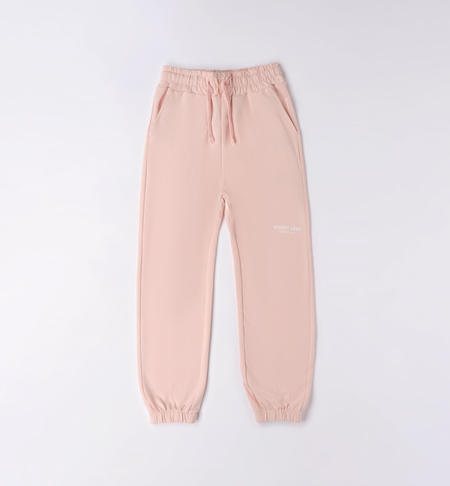 Girls tracksuit trousers with print PINK