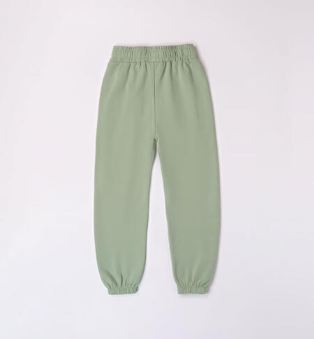iDO tracksuit bottoms for girls from 8 to 16 years VERDE SALVIA-4714
