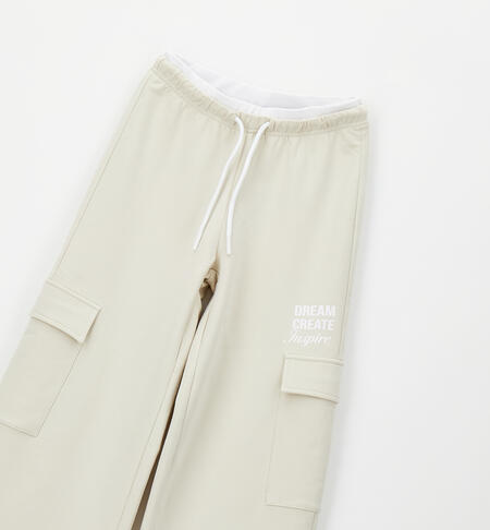 Pantalone tuta ragazza ECRU'-0164