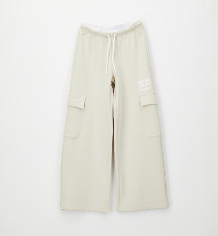 Tracksuit trousers for girls ECRU'-0164