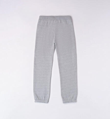 iDO drawstring tracksuit bottoms for boys from 8 to 16 years GRIGIO MELANGE-8992