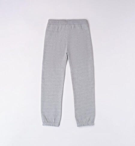 Pantalone tuta ragazzo con coulisse da 8 a 16 anni iDO GRIGIO MELANGE-8992