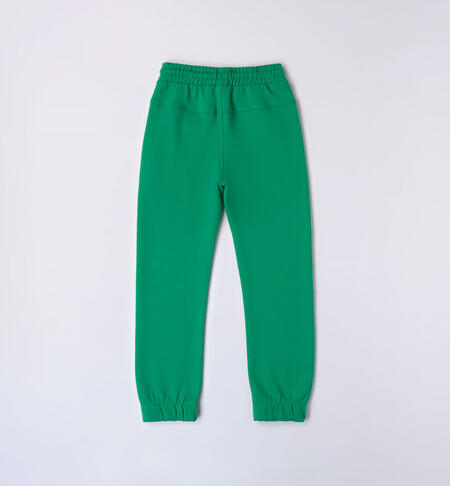 iDO cotton tracksuit bottoms for boys from 8 to 16 years VERDE-5156