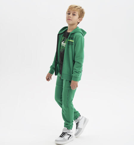 iDO cotton tracksuit bottoms for boys from 8 to 16 years VERDE-5156