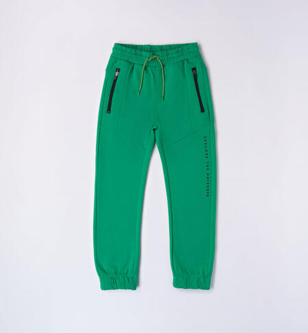 iDO cotton tracksuit bottoms for boys from 8 to 16 years VERDE-5156