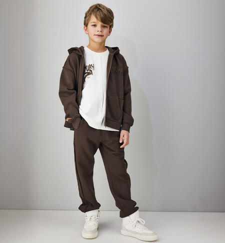 Pantalone tuta ragazzo MARRONE