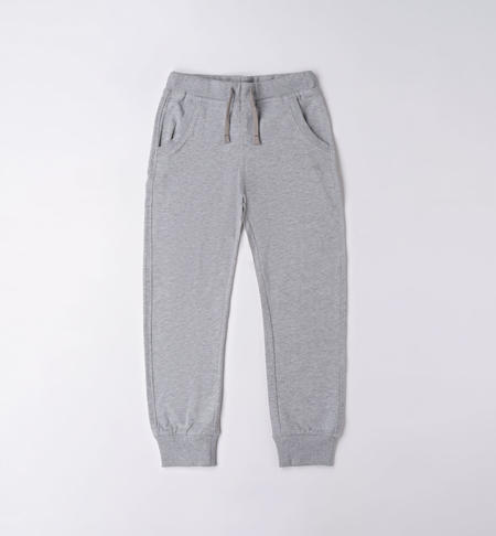 iDO solid colour tracksuit bottoms for boys from 8 to 16 years GRIGIO MELANGE-8992