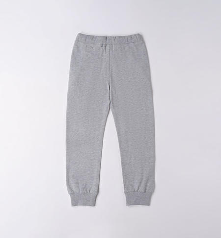iDO solid colour tracksuit bottoms for boys from 8 to 16 years GRIGIO MELANGE-8992