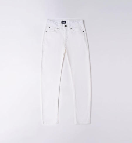 iDO twill trousers for boys from 8 to 16 years BIANCO-0113