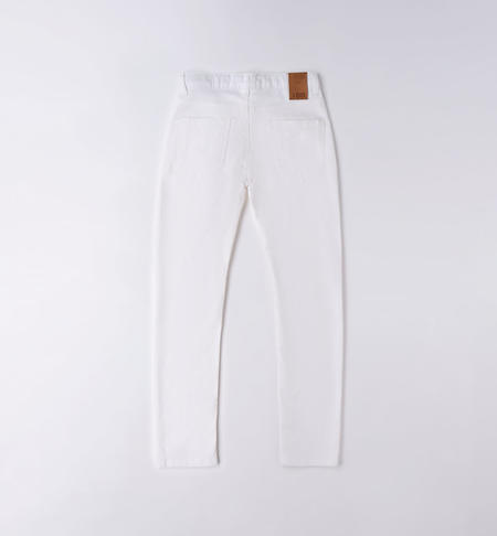 iDO twill trousers for boys from 8 to 16 years BIANCO-0113