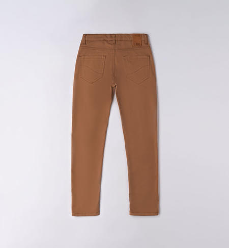 iDO twill trousers for boys from 8 to 16 years DARK BEIGE-0818