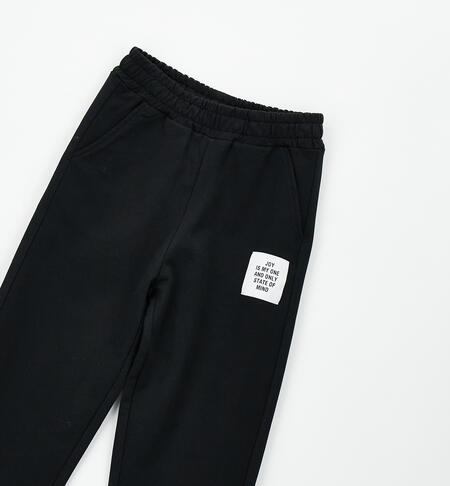 Pantaloni 100% cotone ragazza NERO-0658