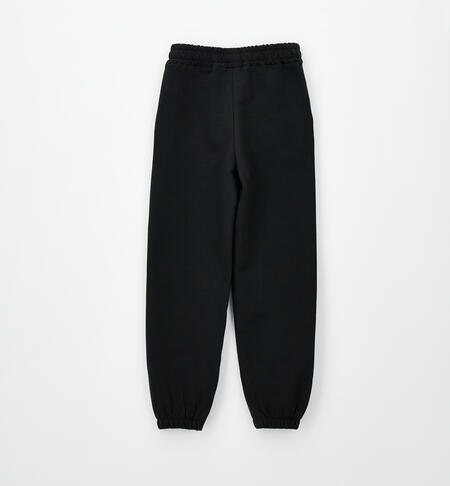 Pantaloni 100% cotone ragazza NERO-0658
