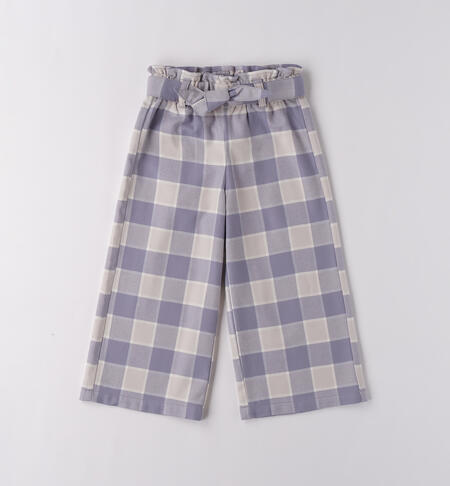 Pantaloni a quadri bambina GRIGIO