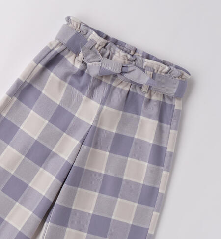 Pantaloni a quadri bambina GRIGIO-3518