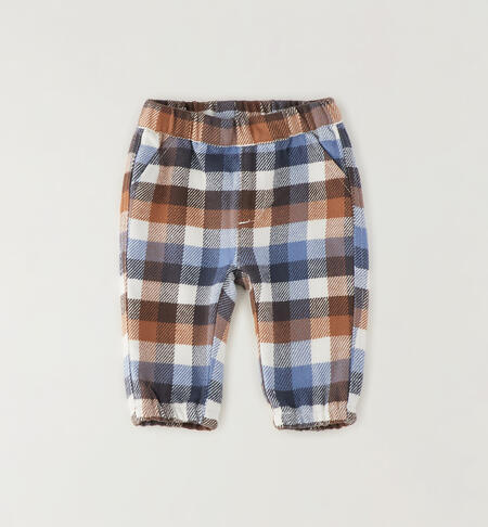 Pantaloni a quadri bimbo MARRONE