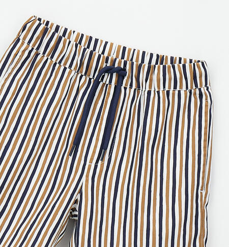 Striped trousers for boys BIANCO-BLU-6BWF