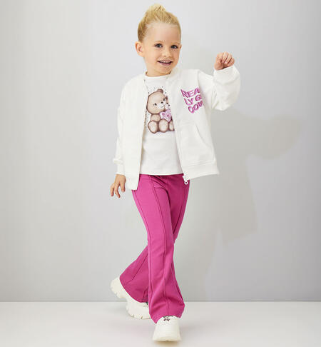Pantaloni a zampa bambina FUXIA-2453